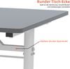 Schreibtisch in Grau mit Handkurbel, Metall- und Holzausführung für flexibles Arbeiten im Sitzen und Stehen,90x80x60 cm Bild 5