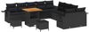 vidaXL Gartensofa-set mit Kissen 13 pcs Schwarz Poly-Rattan 3363749 Bild 2