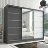 Schwebetürenschrank ARIVA 1 3-türig Schrank 200 cm (mit Spiegel) Farbe: Graphit , Weiß Bild 2