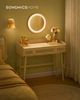 Songmics HOME BOHOVEN Kollektion – Schminktisch mit Spiegel, Beleuchtung, Kosmetiktisch 3 Schubladen in Rattan-Optik, Touch-Steuerung, 3 Lichtfarben, dimmbar, Boho-Stil, Schlafzimmer, eichenbeige Bild 3