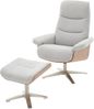 Amasra Loungesessel inkl. Hocker - LAKE wheat / Edelstahloptik / Eiche hell Bild 5