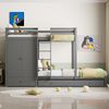 Etagenbett Massivholz Ausziehbett Kinderbett Hochbett mit Schubladen Kleiderschrank Ablage Grau Bild 2