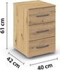 rauch Aditio Box, Nachttisch, 3 Schubladen, mit Softclose-Funktion, Farbe Eiche Artisan, BxHxT 40x61x42cm Bild 4