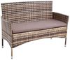 Gartenbank Rattan Gartenmöbel 2-Sitzer Polyrattan Sitzbank Sitzkissen Braun Bild 5