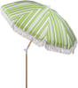 Beliani 'MONDELLO' Sonnenschirm mit Volant und Schutzhülle, ohne Fuß, Buchenholz / Polyester grün, Ø 150 x H 210 cm Bild 5