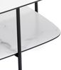 Moderner Design Couchtisch MARMOL 75cm weiss-schwarz Marmor-Optik Metallgestell Bild 4