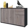 Vladon Sideboard Ben V3, Kommode mit 3 Türen und 2 Schubladen, Schwarz matt/Eiche Nordic (117 x 74 x 36 cm) Bild 4