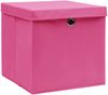 vidaXL Aufbewahrungsboxen mit Deckeln 4 Stk. Rosa 32x32x32 cm Stoff 288346 Bild 2