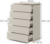 Kommode Linette Cashmere 76 x 109.1 cm mit 5 Schubladen Vicco Bild 2