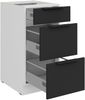 Küchen Unterschrank 40 cm Küche ARIA Schwarz ultra matt + Weiss matt, hochwertige Fronten mit Anti Fingerprint Beschichtung, Soft-Close Küchenzeile Küchenblock Bild 3