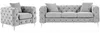 Vente-unique - EDWINA Sofa and armchair set SamtStoff Grau - B 91 cm x H 76 cm x L 106 cm220 cm Bild 2