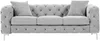Vente-unique - EDWINA Sofa and armchair set SamtStoff Grau - B 91 cm x H 76 cm x L 106 cm220 cm Bild 3