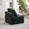 Schlafsofa 79 x 79 x 57 cm, ausklappbar bis 79 x 180 x 18 cm – Bodensofa aus Chenille mit Kissen Bild 4