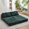 Schlafsofa 79 x 79 x 57 cm, ausklappbar bis 79 x 180 x 18 cm – Bodensofa aus Chenille mit Kissen Bild 5