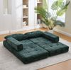 Schlafsofa 79 x 79 x 57 cm, ausklappbar bis 79 x 180 x 18 cm – Bodensofa aus Chenille mit Kissen Bild 2