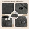 Sofa Zwillinge 220×100×89 cm aus weichem Chenille-Stoff mit Getränkehalter & Seitentasche, schwarz Bild 5