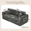 Sofa Zwillinge 220×100×89 cm aus weichem Chenille-Stoff mit Getränkehalter & Seitentasche, schwarz Bild 4