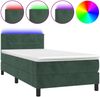 vidaXL Boxspringbett mit Matratze & LED Dunkelgrün 90x190 cm Samt 3134378 Bild 2