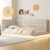 Flieks Polsterbett, Leinen Daybett Tagesbett Schlafsofa 90x200cm mit LED und USB Aufladen Bild 2