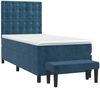 vidaXL Boxspringbett mit Matratze Dunkelblau 90x200 cm Samt 3138065 Bild 2