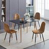Homy Casa Esszimmerstühle 4er Set Wildlederimitat Skandinavisch Schwarz Bild 2