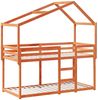vidaXL Etagenbett mit Dach Wachsbraun 80x200 cm Massivholz Kiefer 3282043 Bild 3