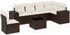 vidaXL 7-tlg. Garten-Sofagarnitur mit Kissen Braun Poly Rattan 3222642 Bild 2