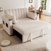 Schlafsofa 136x162x84 cm Beige, mit 3-fach verstellbarer Rückenlehne & Getränkehalter Bild 2