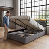 Gdood Polsterbett Stauraumbett Doppelbett LED (1 tlg, Inkl. Bettkasten), Mit LED-Beleuchtung, Ladefunktion, Samt, 140x200 cm Bild 3