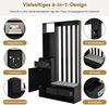 Flurgarderobe Schwarz 6-in-1 All-in-One Garderobe mit Sitzbank, Schublade, Stecktafel, 4 Kleiderhaken, Regal und Aufbewahrungsschrank Bild 3