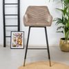Bronx71 Barhocker Samt Fiona 65 - 78 cm taupe Bild 2