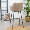Bronx71 Barhocker Samt Fiona 65 - 78 cm taupe Bild 3
