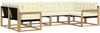 vidaXL Outdoor-Sofagarnitur mit Kissen 6 pcs Weiß und Creme 3389012 Bild 2