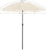 Sonnenschirm für Strand mit Tragetasche, ohne Ständer, UV-Schutz bis UPF 50+, Stahl beige, Ø 200 cm Bild 5