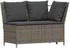 vidaXL 4-tlg. Garten-Sofagarnitur mit Kissen L-Form Grau Poly Rattan 3365326 Bild 5