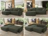 Ecksofa, L-förmiges, lose Kissen, DL-Schlaffunktion, (H 100 x T 187 x B 273 cm) - CUBO L - Boucle Grün - linke Seite Bild 2