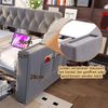 Schlafsofa Samt mit USB-Anschluss & Stauraum, 90x190 cm, Hellgrau, ohne Matratze Bild 5