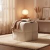 CLP Sitzhocker Forinta, hochwertiger Cordstoff, moderner Stil, bequem und elegant,creme Bild 2