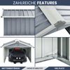 Mähroboter Garage aus Metall - 92x97x63cm | Dach Carport Überdachung für Rasenmäher Rasenroboter Automower Garten Mährobotergarage Regenschutz für Rasenmäher, Grau Bild 5