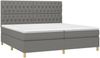 Boxspringbett mit Matratze & LED Stoff Dunkelgrau 200x200 cm, Härtegrad: H2 [3135702] Bild 3