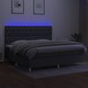 Boxspringbett mit Matratze & LED Stoff Dunkelgrau 200x200 cm, Härtegrad: H2 [3135702] Bild 4