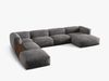 Micadoni Panorama-Ecksofa Martina 5-Sitzer Links Samt Grau Bild 2
