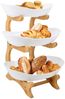 JEOBEST Obstschale Obsttablett Obstschale Obstkorb Etagere 3 Etagen, (1-tlg, Holz Steher) Rutschfestes, Leicht zu reinigendes Bild 2