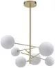 Vente-unique - NAKINA Hängelampe Kronleuchter und Deckenlampe Metall Gold - B 72 cm x H 116 cm x L 72 cm Bild 2
