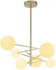 Vente-unique - NAKINA Hängelampe Kronleuchter und Deckenlampe Metall Gold - B 72 cm x H 116 cm x L 72 cm Bild 3