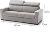 Dmora 2-Sitzer festes Sofa Kiev, Sofa aus gepolstertem Stoff, verstellbare Kopfstützen und Standardarmlehnen, 100 % Made in Italy, 180 x 95 x 85 cm, Grau Bild 3
