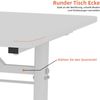 Schreibtisch höhenverstellbar Weiß,H 90 x T 120 x B 60cm, manuell per Kurbel, Metall & Holz, für Homeoffice und Arbeitszimmer Bild 4