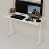 Schreibtisch höhenverstellbar Weiß,H 90 x T 120 x B 60cm, manuell per Kurbel, Metall & Holz, für Homeoffice und Arbeitszimmer Bild 3