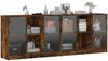 vidaXL Bücherschrank mit Türen Räuchereiche 204x37x75 cm Holzwerkstoff 3206535 Bild 5