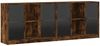 vidaXL Bücherschrank mit Türen Räuchereiche 204x37x75 cm Holzwerkstoff 3206535 Bild 2
